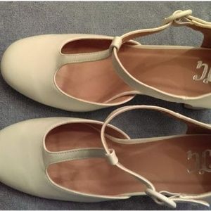 White Faux Leather Heels